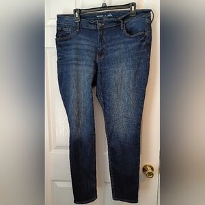 Old Navy Women's Rockstar Midrise Dark Blue Skinny Jeans